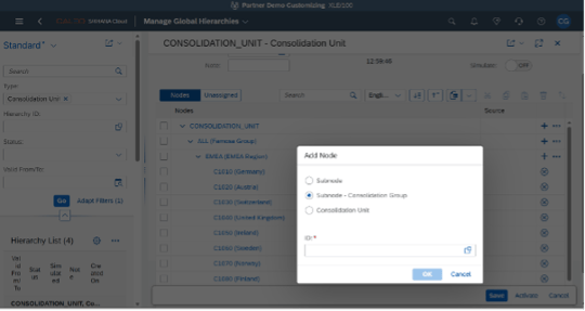 App-Konsolidierungshierachien